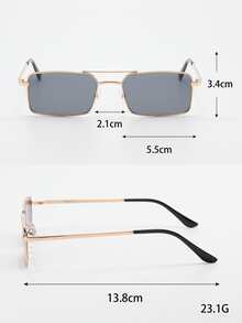 1入組金屬質感時尚眼鏡 - 金色 - 查看 5