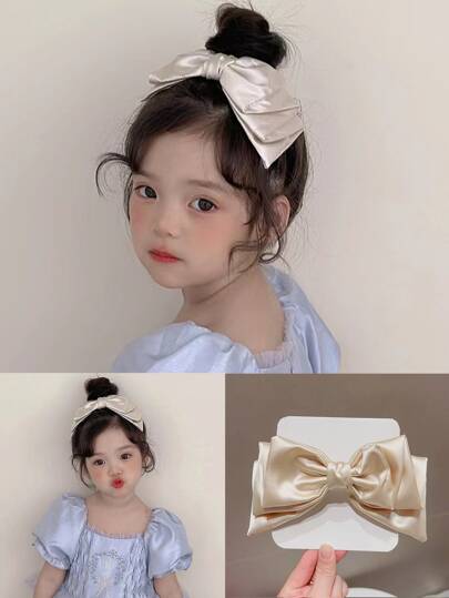 1入組時髦駱駝顏色多層蝴蝶結髮夾適合女孩,合適的適用於日常生活或者度假