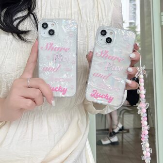 1入組字母圖案透明手機殼