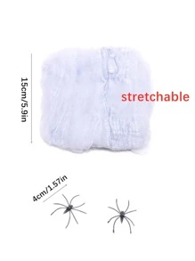 1/10 szt. Dekoracje na Halloween Sztuczna Pajęczyna Super Rozciągliwe Pajęczyny Z Fałszywymi Pająkami Straszne Dekoracje Imprezowe Rekwizyty Do Domu Horroru