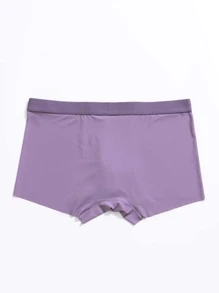 Calzoncillos bóxer nuevos modales para hombre, color morado fino, sin costuras, de seda helada - Morado - Ver 3