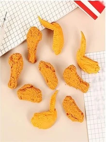 1pc/set 9pcs Fried Chicken Shape Eraser For Students Creative Stationery Pencil Eraser Office Supplies - Yellow - View 2