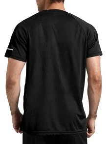 3入組男士速幹網眼運動衫,休閒透氣寬鬆t恤,健身運動服,圓領短袖上衣,適用於戶外健身跑步運動服 - 黑色 - 查看 2