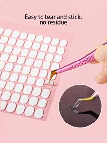 klimonla 100片/张 椭圆形双面胶美甲练习贴片，纳米凝胶美甲训练贴片，美甲用品，美甲工具，美甲艺术工具，返校季，美甲，美甲工具（适用于按压式美甲贴片） - 白色 - 查看 4