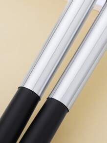 2pcs/Set Black & Silver Eye Socket Detail Blending Makeup Brush,Eyebrow Brush,Eyeshadow Brush,Spoolie,Spoolie Brush