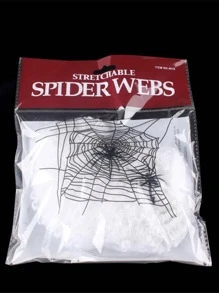 1/10 szt. Dekoracje na Halloween Sztuczna Pajęczyna Super Rozciągliwe Pajęczyny Z Fałszywymi Pająkami Straszne Dekoracje Imprezowe Rekwizyty Do Domu Horroru