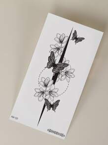 Tattoo Sticker,1 Sheet Butterfly & Flower Temporary Tattoos For Women,Animal Tattoo Stickers Adults,Fake Tattoos That Look Real ,For Women and Girls