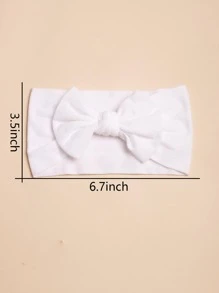 3pcs Candy Colored Soft & Stretchy Nylon Hairbands With Bow For Infants Love Valentine - Multicolor - View 5