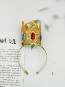 Party 1pc Ladies' Golden Peach Princess Headband Crown For Cos Role-Playing Prop Halloween - Multicolor - View 1