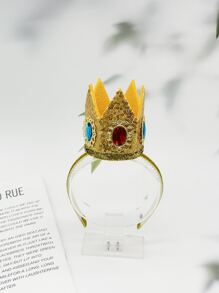 Party 1pc Ladies' Golden Peach Princess Headband Crown For Cos Role-Playing Prop Halloween - Multicolor - View 3