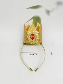 1pc Women's Golden Peach Princess Crown Headband Cosplay Costume Props - Red - View 2