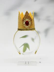 1pc Women's Golden Peach Princess Crown Headband Cosplay Costume Props - Red - View 4