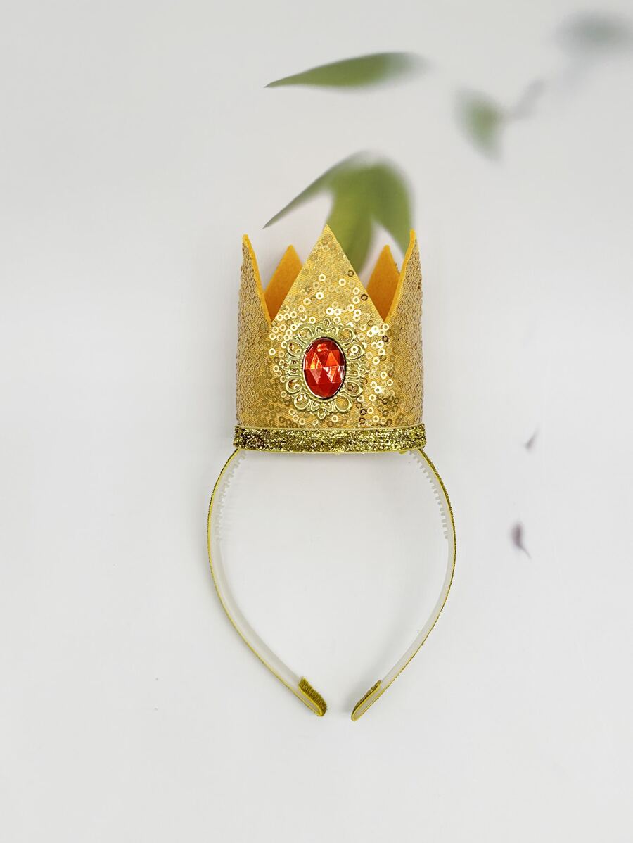 1pc Women's Golden Peach Princess Crown Headband Cosplay Costume Props - Red - View 1