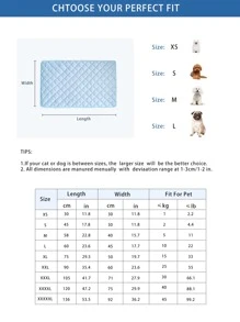 1入組夏天狗狗地墊呼吸自在地睡眠貓地墊床散熱寵物墊床 - 藍白色 - 查看 3