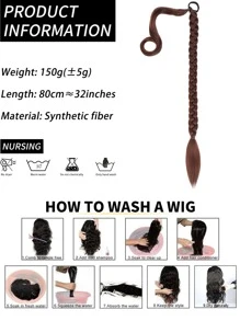 新版長辮馬尾插片,彈性結帶直髮柔軟扭曲辮馬尾 (編織後32英寸) 150克 - Dark Brown - 查看 7
