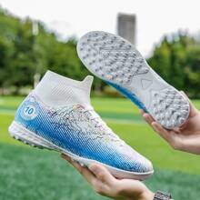 青少年訓練用足球鞋,高筒式,耐穿,防滑且時尚的ronaldo人字拖足球鞋 - 白色 - 查看 7