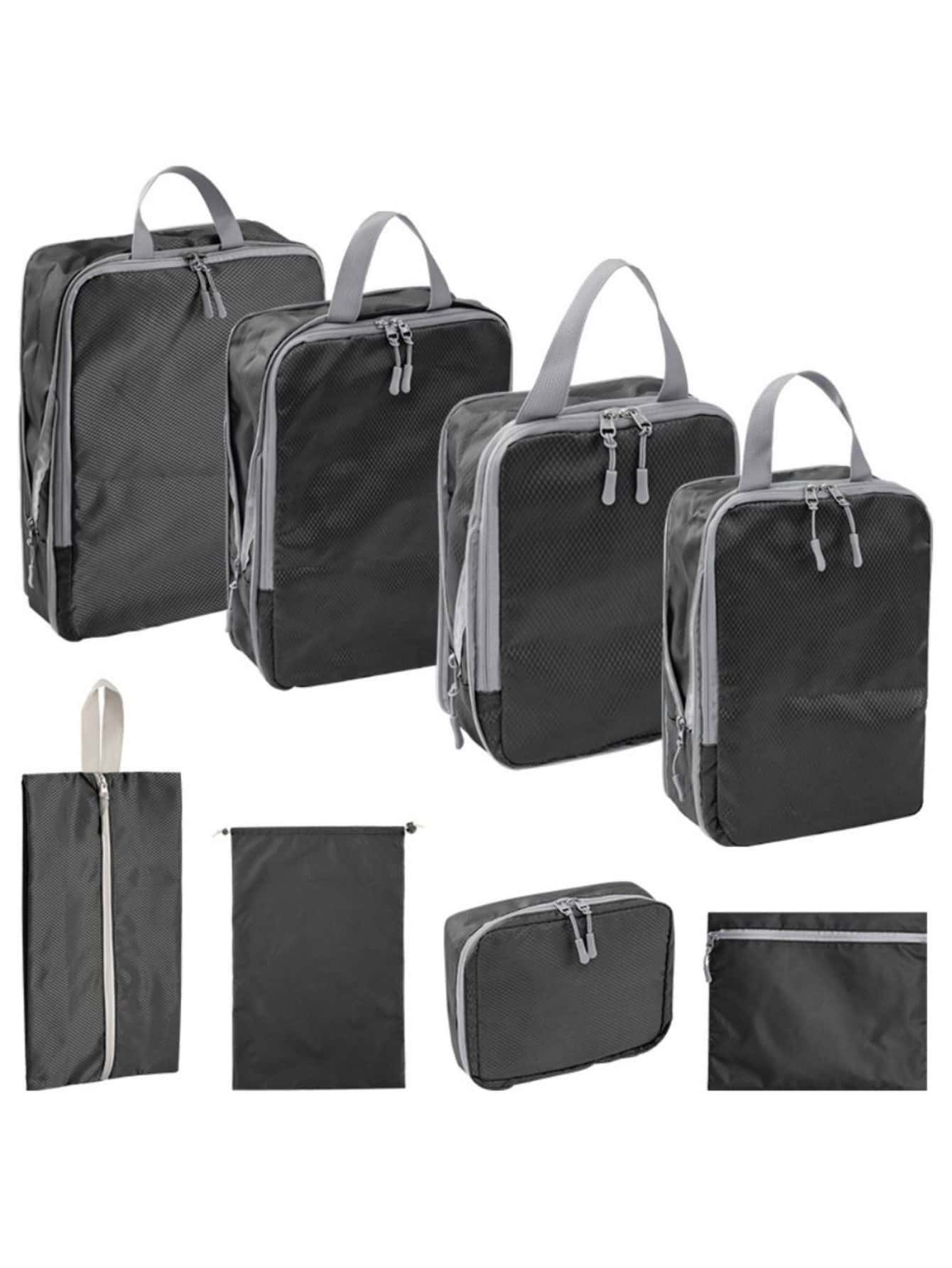 Compressible Packing Cubes Foldable Waterproof Travel Storage Bag Suitcase Nylon Portable With