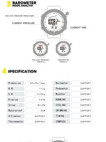 Stainless Steel Round Dial Waterproof Led Display Men's Digital Watch - Orange - View 5