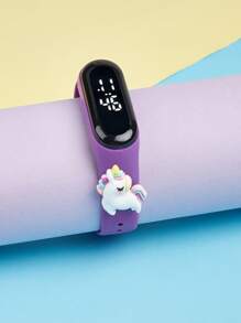 兒童 M3 觸控螢幕 LED 時尚簡約運動彩虹小馬電子錶 - 紫色 - 查看 4