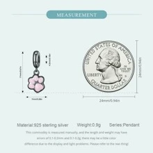 1入組925純銀黑色金色迷你貓爪吊墜動物釘珠適合女士適合DIY手環項鍊珠寶製作2色