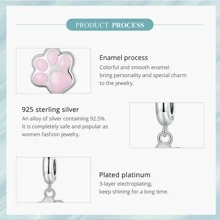 1入組925純銀黑色金色迷你貓爪吊墜動物釘珠適合女士適合DIY手環項鍊珠寶製作2色