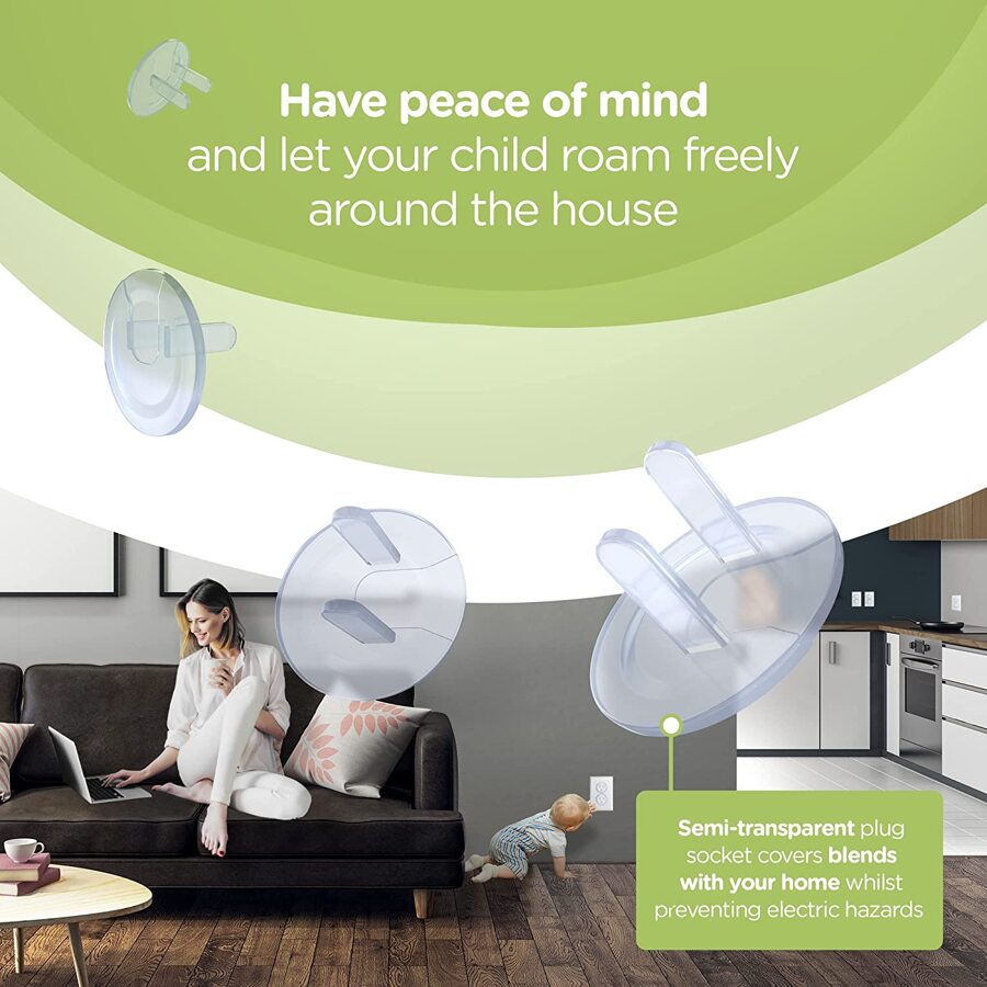 20pcs Usa Standard Socket Protection Cover, Transparent Electric Socket