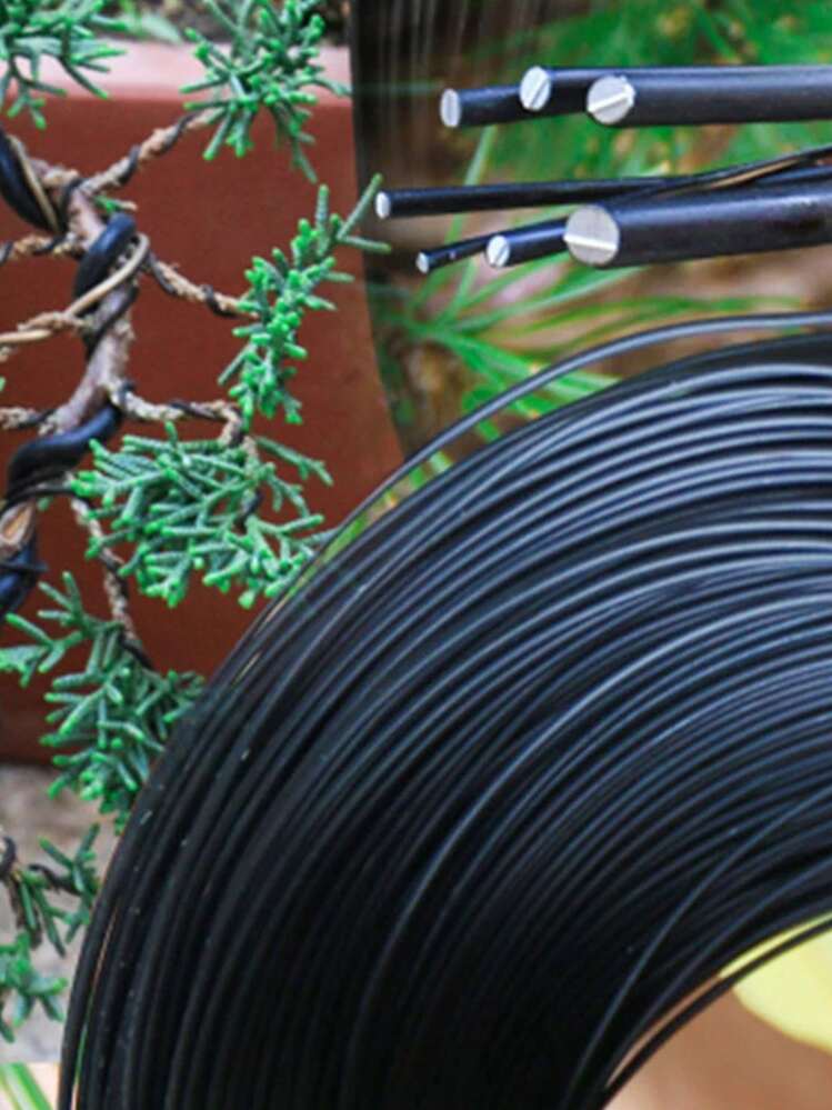 1 pieza Alambre de soporte para bonsái Alambre de entrenamiento para bonsái Accesorios de jardín de aluminio anodizado para dar forma a las plantas, 6 tamaños - Negro - Ver 5