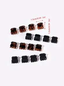 16入組簡約髮爪 - 彩色 - 查看 3