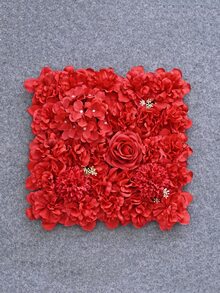 artificial rojo rosa flor muro , 6 piezas realista flor paneles para boda fiesta Fondo Decoración , novia regalo , 6 piezas/set - Rojo - Ver 3