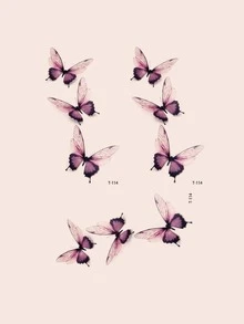 3pcs Butterfly Temporary Tattoo Stickers - Brown - View 5