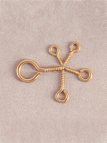 50 件装不锈钢小号迷你眼针眼针钩孔眼螺纹扣钩配件用于制作 DIY 珠宝配件 - 金黃色 - 查看 4