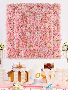 artificial rojo rosa flor muro , 6 piezas realista flor paneles para boda fiesta Fondo Decoración , novia regalo , 6 piezas/set - Rojo - Ver 4