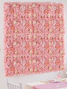 artificial rojo rosa flor muro , 6 piezas realista flor paneles para boda fiesta Fondo Decoración , novia regalo , 6 piezas/set - Rojo - Ver 5