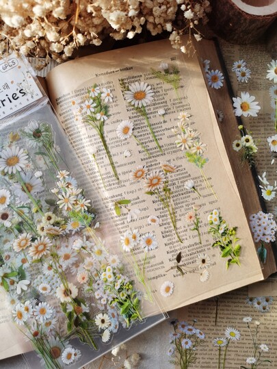 ملصق عطر منعش نبات أقحوان حيوان اليف زخرفة الى سجل 1حزمة / 6 أوراق