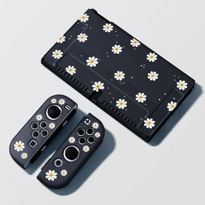 花朵图案保护壳（兼容Switch）,兼容Switch OLED/Switch Ns/New Switch2(2025),无需拆卸保护壳即可安装于底座