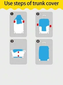 行李箱保护套，适用于行李箱、拉杆箱、防尘加厚高弹力面料、22-24英寸学校包、学校配件、学校用品 - 黑色 - 查看 8