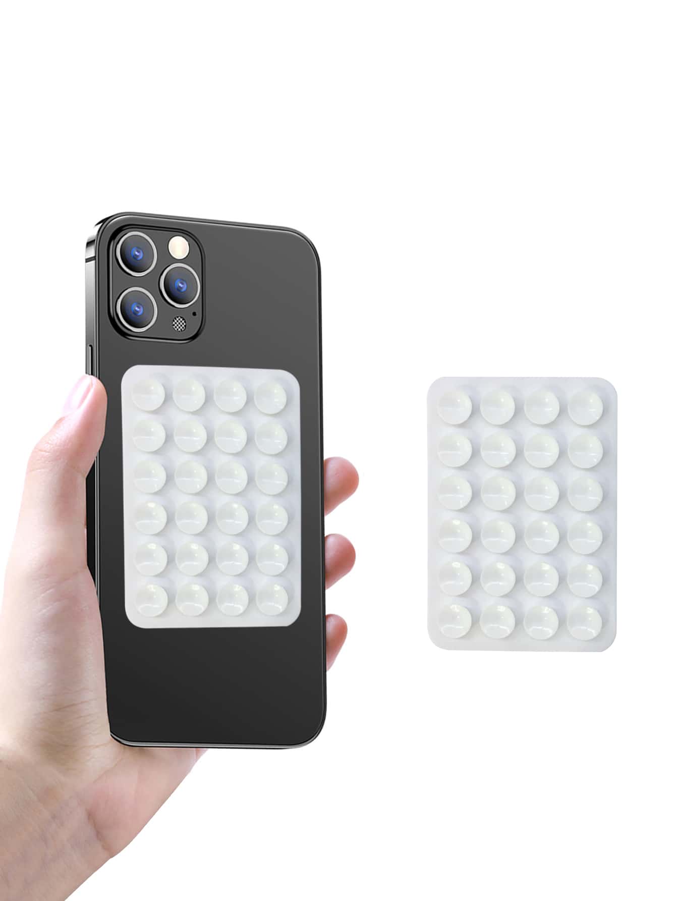 1pc Silicone Anti-Slip Phone Holder With 24 Adhesive Silicone Suction Cups Compatible With IPhone, Android Phone, Gift For Birthday, Family, Friends Phone Stand, Phone Accessories
