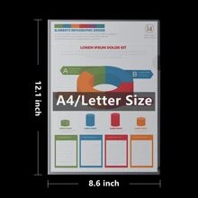 10pcs Transparent L-Shaped Plastic File Folders, Fits US Letter/A4 Size - Clear - View 2