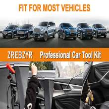 18pcs Car Tools Kit With 4 Long Reach Grabbers, 2 Air Bag Pumps, 4 Trim Removal Tools, 4 Fastener Nuts, 2 Wrenches, 1 Injury Free Wedge, 1 Tool Case Bag, 1 Manual,Tools For Men - 黑色 - 查看 2