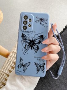 Ốp điện thoại họa tiết bướm kèm dây đeo, tương thích với iPhone 15/15Pro/15Plus/15Promax, phiên bản quốc tế, không phải phiên bản nội địa. - Nhiều màu - Xem 5