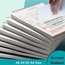 1pc Spiral Plan Notebook, Waterproof Paper Multi-Purpose Notebook For Household Back To School - White - View 1