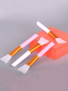 1包(3入組)白色矽膠面膜刷,混合面膜用的刮刀和柔軟的面膜應用器,化妝工具 - 白色 - 查看 5