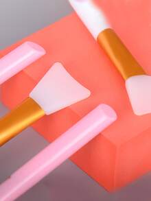 1包(3入組)白色矽膠面膜刷,混合面膜用的刮刀和柔軟的面膜應用器,化妝工具 - 白色 - 查看 6