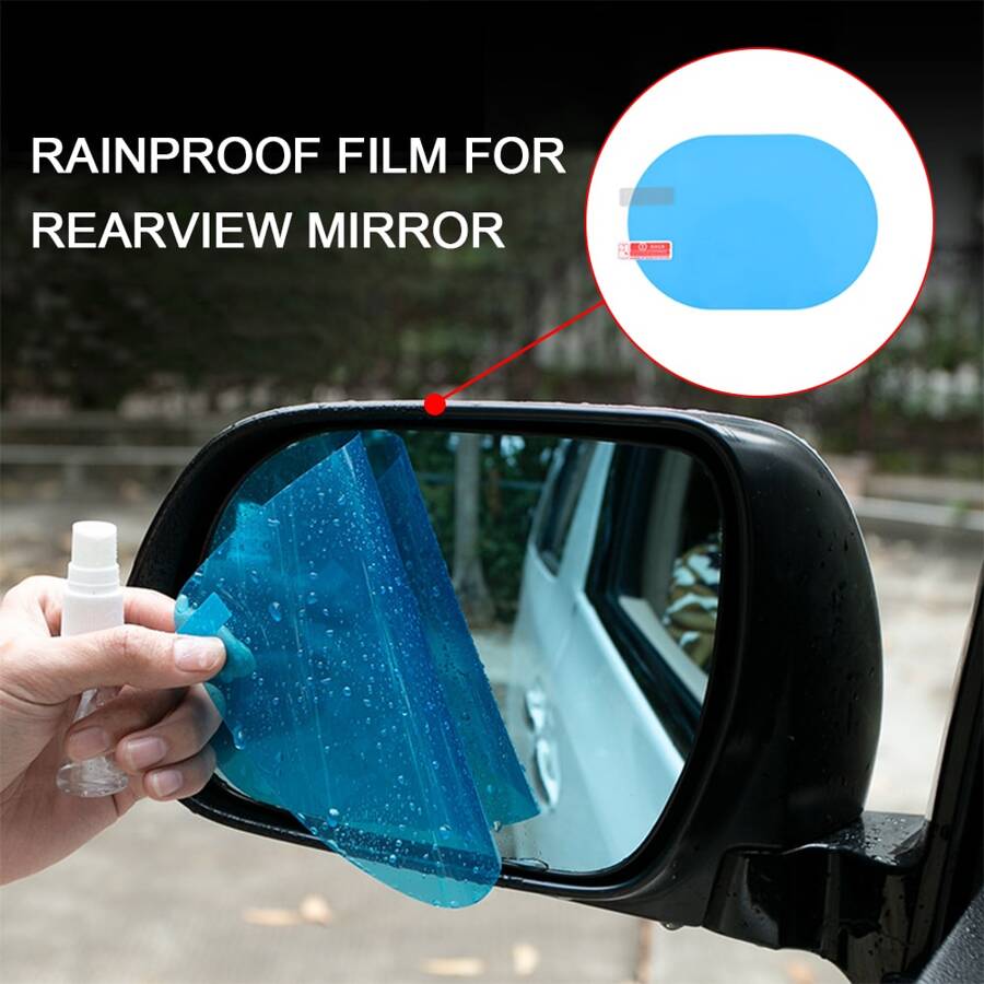 2 cái/bộ Trong suốt Chống mưa Phim ảnh Đối với Chiếu hậu ô tô Gương , Thích hợp Đối với ô tô , - Trong sáng - Xem 1