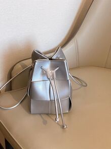 1buc mini geantă la modă, geantă de mână versatilă și ocazională țesută pentru femei, geantă de mână de lux pentru navetă, geantă de umăr cu design de nișă, potrivită pentru uz zilnic