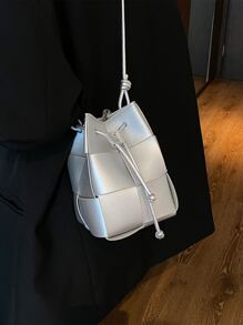 1buc mini geantă la modă, geantă de mână versatilă și ocazională țesută pentru femei, geantă de mână de lux pentru navetă, geantă de umăr cu design de nișă, potrivită pentru uz zilnic