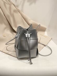 1buc mini geantă la modă, geantă de mână versatilă și ocazională țesută pentru femei, geantă de mână de lux pentru navetă, geantă de umăr cu design de nișă, potrivită pentru uz zilnic