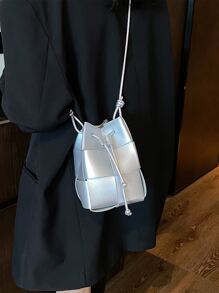 1buc mini geantă la modă, geantă de mână versatilă și ocazională țesută pentru femei, geantă de mână de lux pentru navetă, geantă de umăr cu design de nișă, potrivită pentru uz zilnic