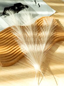 5件/10件优雅的16.9英寸长人造蒲苇 - 采用柔软坚韧的涤纶面料制成，塑料人造植物，可弯曲恢复形状，适合春季装饰、情人节、现代简约北欧风格、波西米亚风格 - 适用于家居装饰、花瓶、婚礼、派对、客厅、餐厅、卧室、展览、酒店、画廊、DIY墙壁、办公桌填充物。生日毕业礼物，秋季装饰，秋季 - 米色 - 查看 2