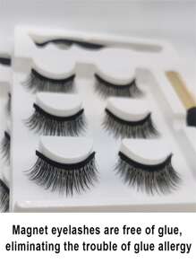 3 Pairs Magnetic False Eyelashes Reusable Self-Adhesive Fake Lashes For Woman Eyelashes Extension Kit